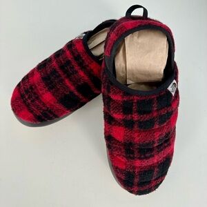 The North Face Red and Black Slippers size 10